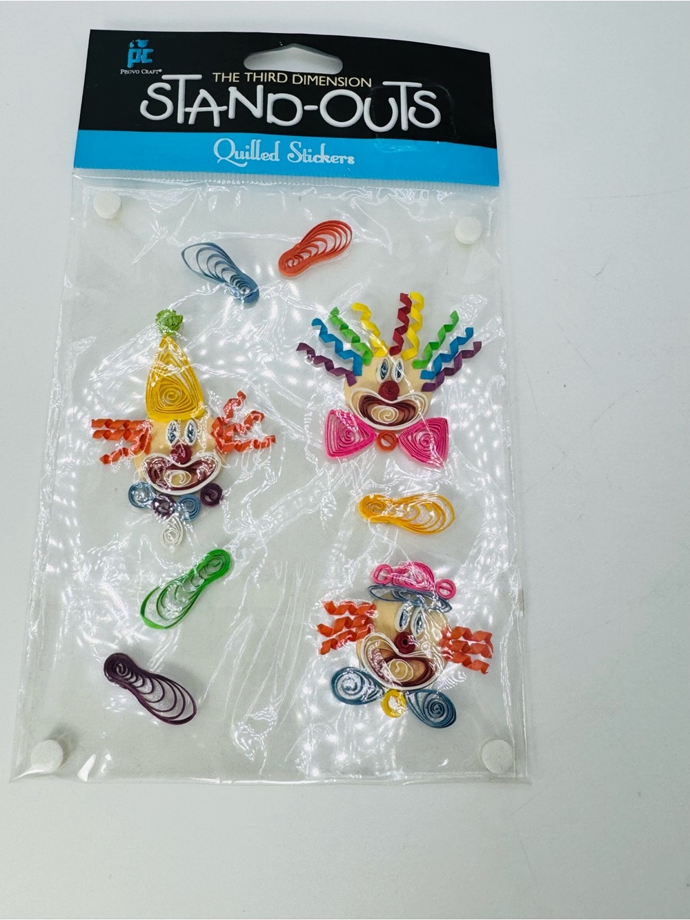 VTG Provo Craft Clown Quilled Stickers 2003 Y2K New Sealed